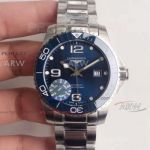 Perfect Replica Swiss Longines Conquest Classic Blue Dial Blue Bezel Automatic  41mm Watch